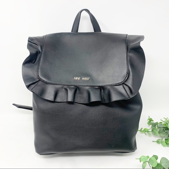 Nine West Handbags - Nine West Ruffle Mini Backpack Black